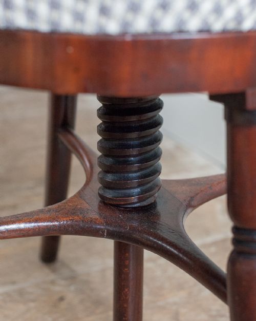 REGENCY MAHOGANY MUSIC CHAIR - ADDITIONAL PHOTO 5
