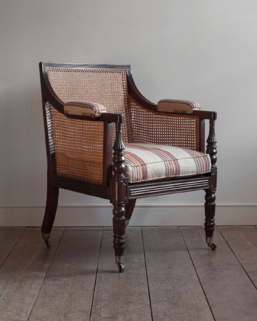 REGENCY MAHOGANY BERGRE ARMCHAIR - ADDITIONAL PHOTO 1