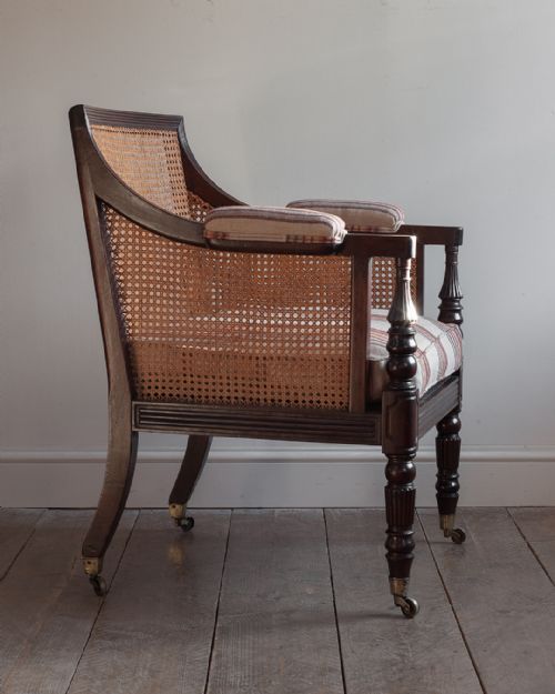 REGENCY MAHOGANY BERGRE ARMCHAIR - ADDITIONAL PHOTO 2