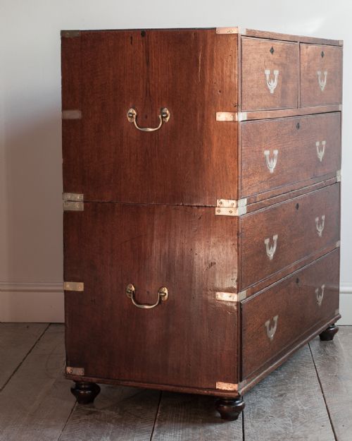 19TH CENTURY TEAK CAMPAIGN CHEST - ADDITIONAL PHOTO 3