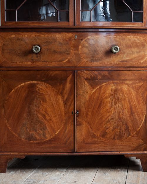 GEORGE III MAHOGANY SECRETAIRE BOOKCASE - ADDITIONAL PHOTO 5