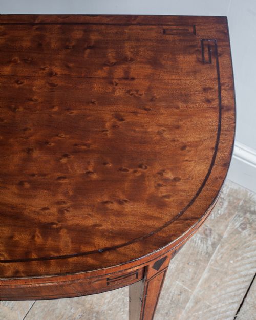 REGENCY MAHOGANY 'D' SHAPED CARD TABLE - ADDITIONAL PHOTO 3