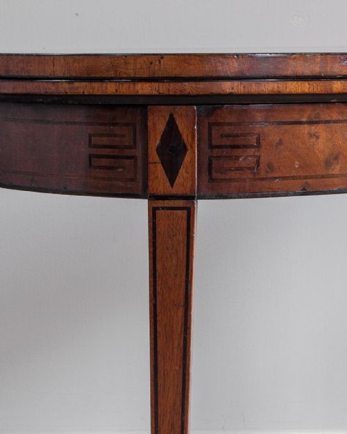 REGENCY MAHOGANY 'D' SHAPED CARD TABLE - ADDITIONAL PHOTO 4