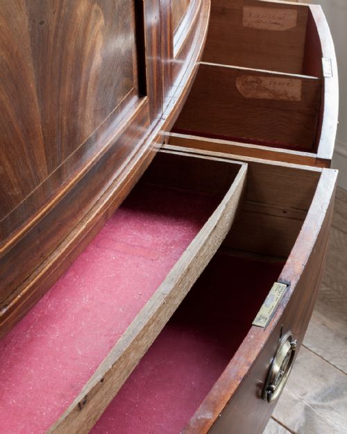 WILLIAM IV MAHOGANY BOWFRONT LINEN PRESS - ADDITIONAL PHOTO 5
