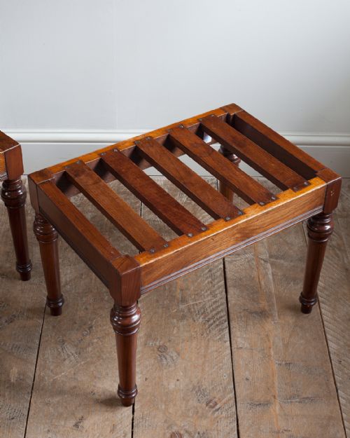 PAIR OF 19TH CENTURY MAHOGANY LUGGAGE STANDS - ADDITIONAL PHOTO 1