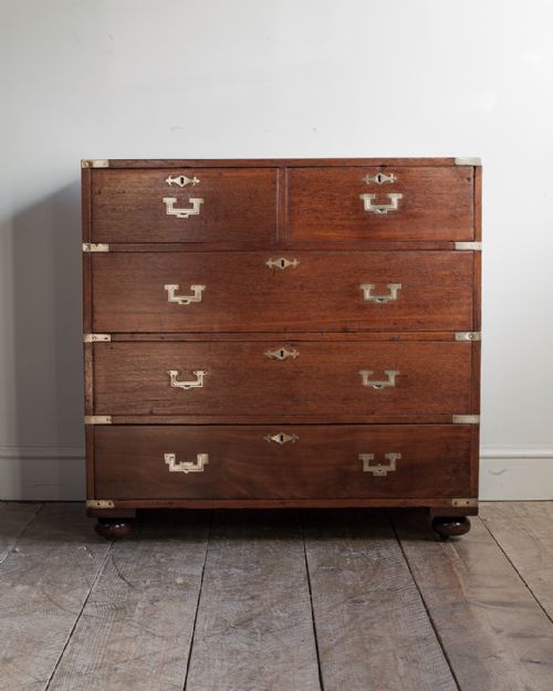 SMALL 19TH CENTURY TEAK CAMPAIGN CHEST - ADDITIONAL PHOTO 1