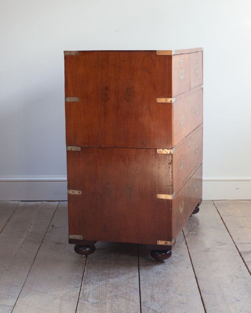 SMALL 19TH CENTURY TEAK CAMPAIGN CHEST - ADDITIONAL PHOTO 6