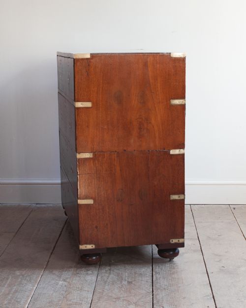 SMALL 19TH CENTURY TEAK CAMPAIGN CHEST - ADDITIONAL PHOTO 7