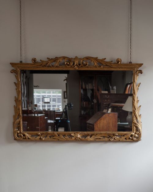 19th century gilt overmantle mirror - CATEGORY: ANTIQUE MIRRORS - DATED 19TH CENTURY