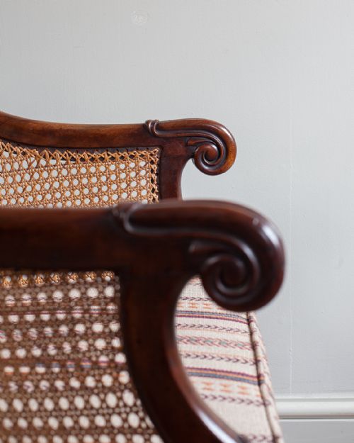 WILLIAM IV MAHOGANY CANED CURRICLE CHAIR - ADDITIONAL PHOTO 3