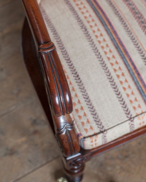 WILLIAM IV MAHOGANY CANED CURRICLE CHAIR - ADDITIONAL PHOTO 6