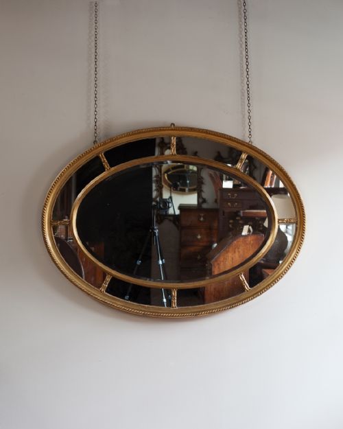 19TH CENTURY GILT OVAL MIRROR - ADDITIONAL PHOTO 1