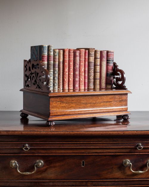19th century rosewood fretwork bookstand - CATEGORY: ANTIQUE BOOKCASES - DATED 19TH CENTURY