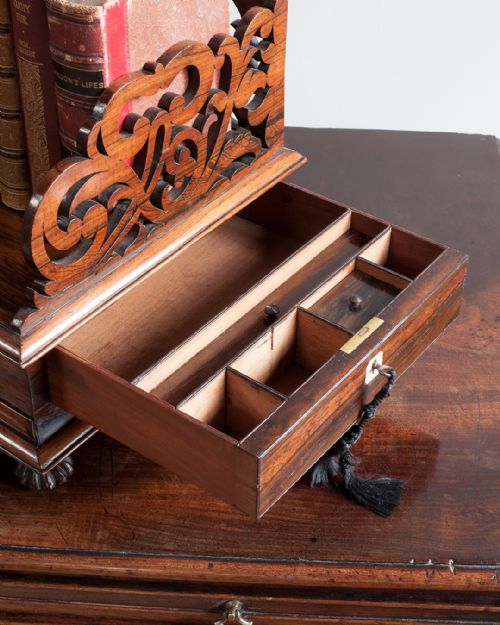 19TH CENTURY ROSEWOOD FRETWORK BOOKSTAND - ADDITIONAL PHOTO 2