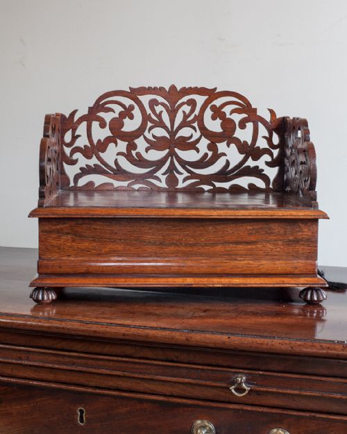 19TH CENTURY ROSEWOOD FRETWORK BOOKSTAND - ADDITIONAL PHOTO 4
