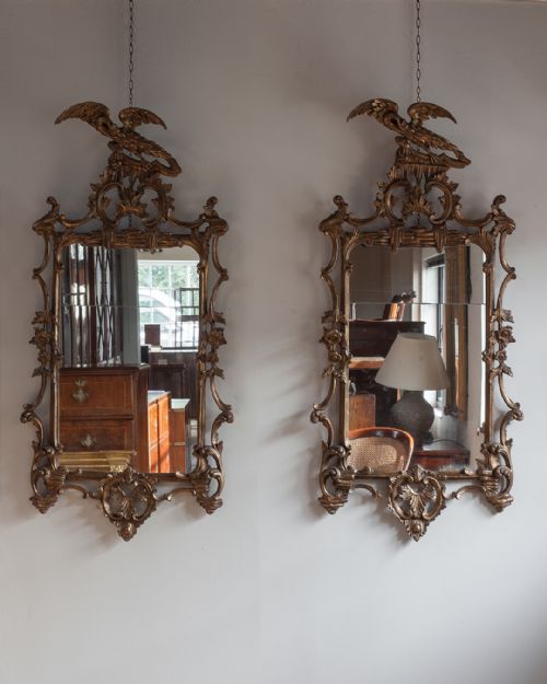 STUNNING PAIR OF 19TH CENTURY GILTWOOD ROCOCO MIRRORS - ADDITIONAL PHOTO 1