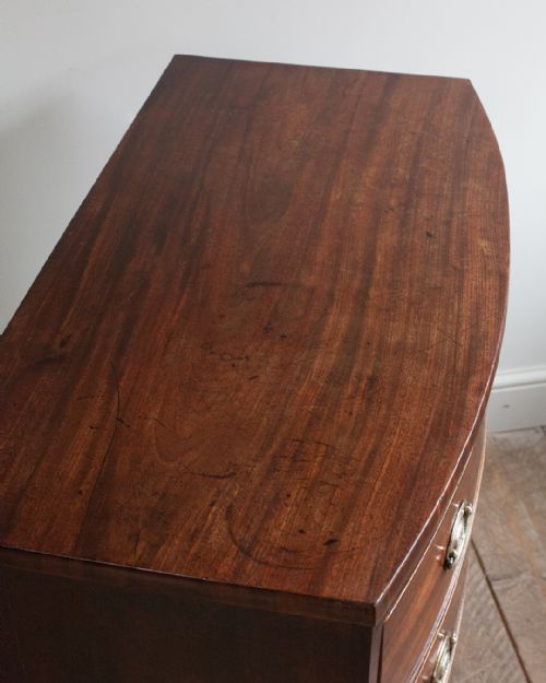 REGENCY MAHOGANY BOWFRONT CHEST OF DRAWERS - ADDITIONAL PHOTO 5