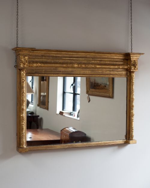 regency gilt overmantle mirror - CATEGORY: ANTIQUE MIRRORS - DATED REGENCY