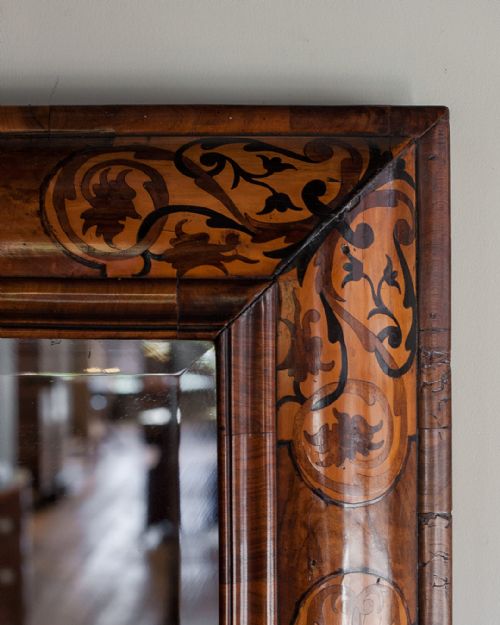WILLIAM MARY SEAWEED MARQUETRY CUSHION MIRROR - ADDITIONAL PHOTO 4