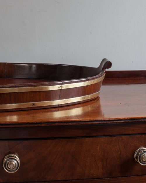 19TH CENTURY MAHOGANY OVAL BRASS BOUND TRAY - ADDITIONAL PHOTO 3