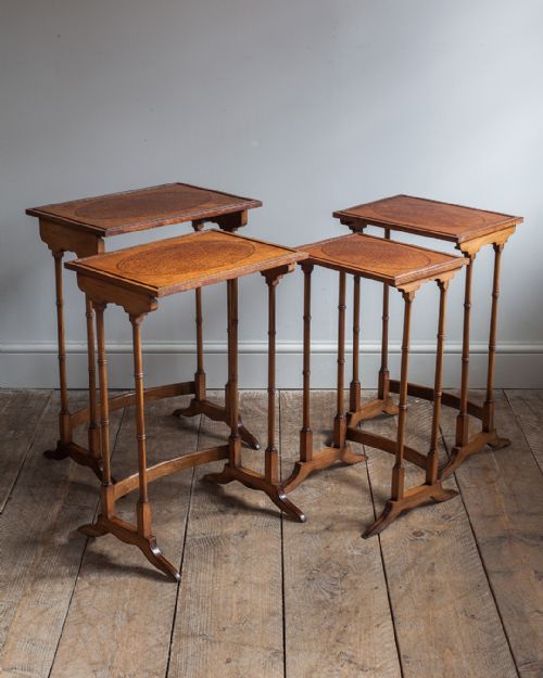 19TH CENTURY SATINWOOD NEST OF FOUR TABLES - ADDITIONAL PHOTO 2