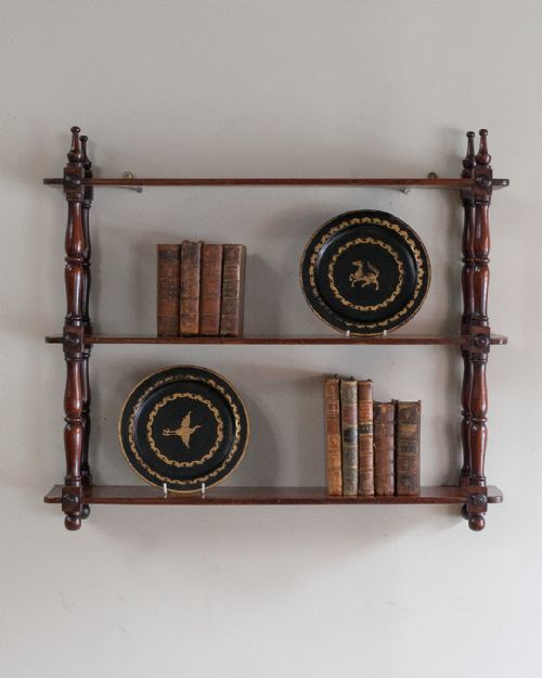19TH CENTURY MAHOGANY WALL SHELVES - ADDITIONAL PHOTO 1
