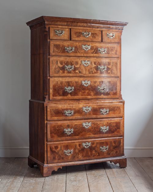 GEORGE III WALNUT CHEST ON CHEST - ADDITIONAL PHOTO 1