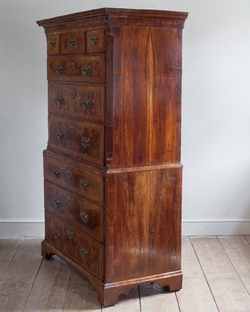 GEORGE III WALNUT CHEST ON CHEST - ADDITIONAL PHOTO 8