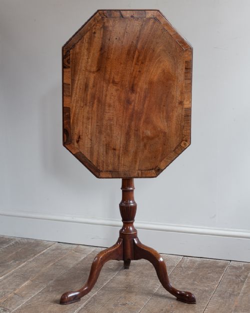 GEORGE III MAHOGANY OCTAGONAL LAMP TABLE - ADDITIONAL PHOTO 3