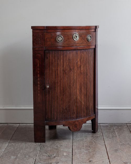 19th century dutch fruitwood bowfront corner cupboard - CATEGORY: ANTIQUE CUPBOARDS - DATED 19TH CENTURY