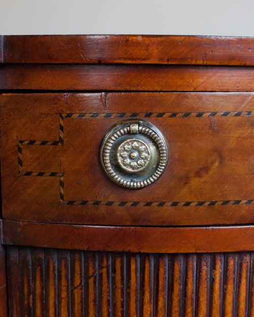 19TH CENTURY DUTCH FRUITWOOD BOWFRONT CORNER CUPBOARD - ADDITIONAL PHOTO 12