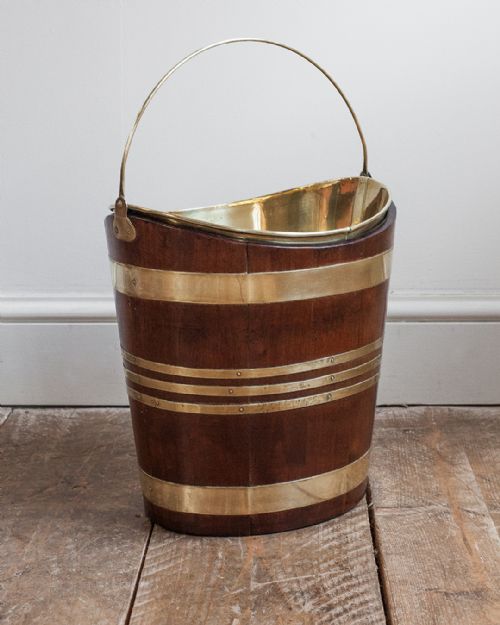 georgian mahogany brass bound bucket - CATEGORY: ANTIQUE MISCELLANEOUS - DATED 19TH CENTURY