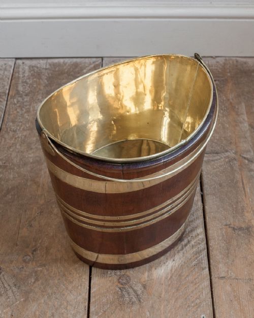 GEORGIAN MAHOGANY BRASS BOUND BUCKET - ADDITIONAL PHOTO 3