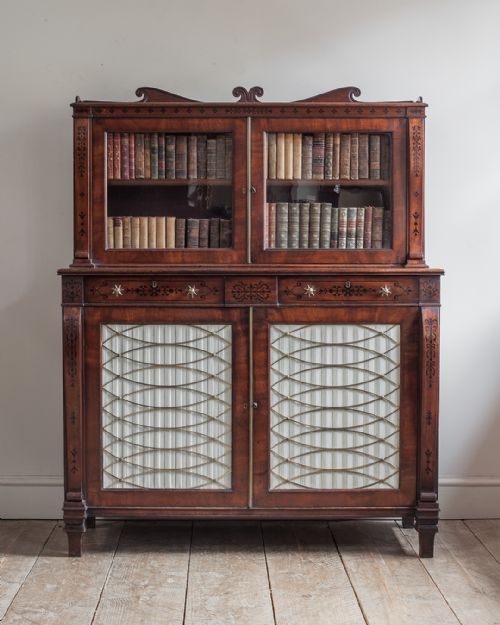 REGENCY MAHOGANY BOOKCASE CABINET - ADDITIONAL PHOTO 2