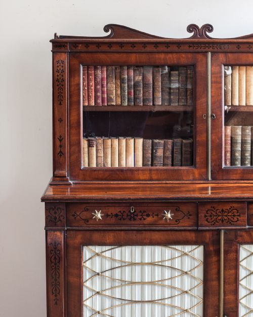 REGENCY MAHOGANY BOOKCASE CABINET - ADDITIONAL PHOTO 4