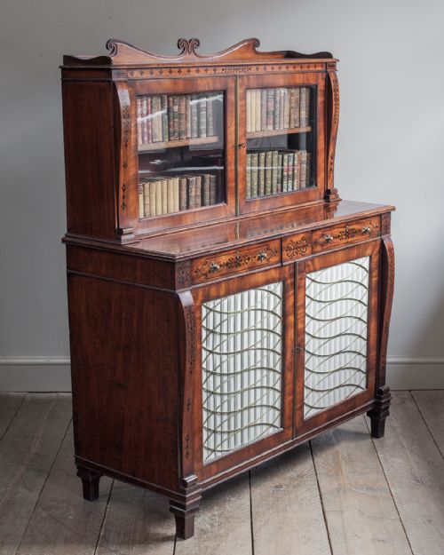 REGENCY MAHOGANY BOOKCASE CABINET - ADDITIONAL PHOTO 6