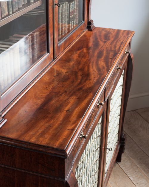 REGENCY MAHOGANY BOOKCASE CABINET - ADDITIONAL PHOTO 7
