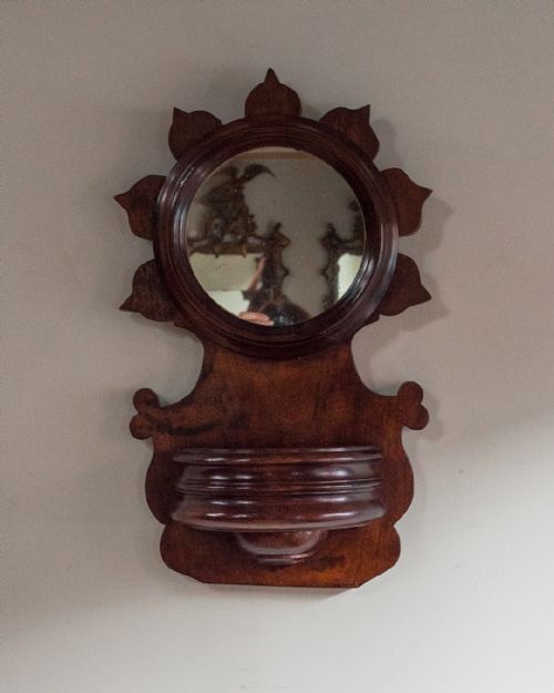 VICTORIAN MAHOGANY CLOAKROOM WALL MIRROR - ADDITIONAL PHOTO 1