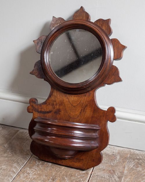 VICTORIAN MAHOGANY CLOAKROOM WALL MIRROR - ADDITIONAL PHOTO 3