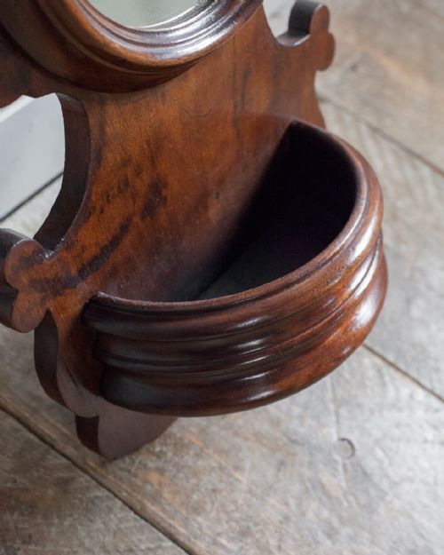 VICTORIAN MAHOGANY CLOAKROOM WALL MIRROR - ADDITIONAL PHOTO 4