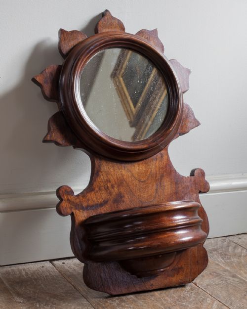 VICTORIAN MAHOGANY CLOAKROOM WALL MIRROR