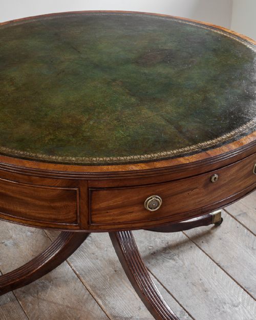 SUPERB REGENCY MAHOGANY DRUM TABLE - ADDITIONAL PHOTO 3