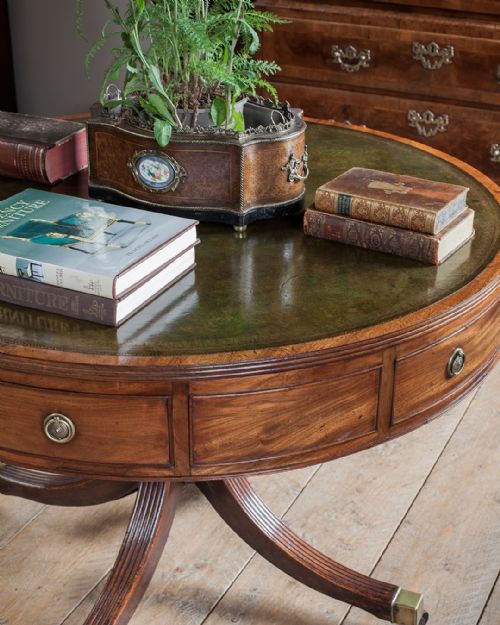 SUPERB REGENCY MAHOGANY DRUM TABLE - ADDITIONAL PHOTO 8