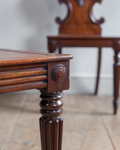 ATTRACTIVE PAIR OF REGENCY MAHOGANY HALL CHAIRS - ADDITIONAL PHOTO 7