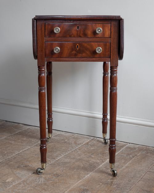 REGENCY MAHOGANY WORK TABLE - ADDITIONAL PHOTO 1
