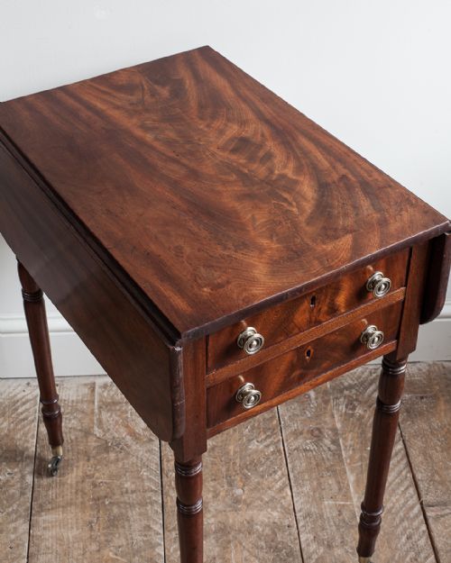 REGENCY MAHOGANY WORK TABLE - ADDITIONAL PHOTO 4