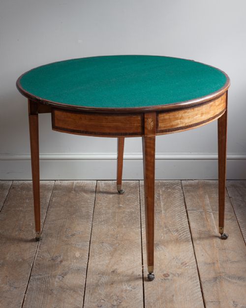 STUNNING GEORGE III SATINWOOD CARD TABLE - ADDITIONAL PHOTO 6
