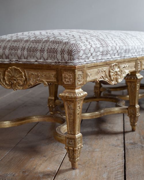 SUPERB EARLY 19TH CENTURY LOUIS XIV STYLE GILTWOOD STOOL - ADDITIONAL PHOTO 7