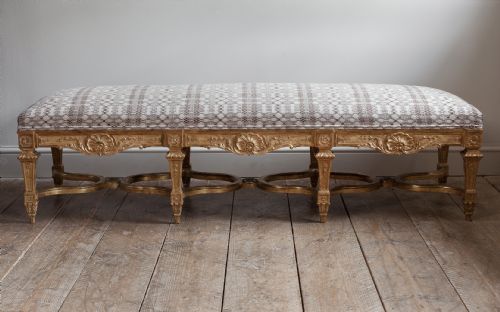 SUPERB EARLY 19TH CENTURY LOUIS XIV STYLE GILTWOOD STOOL - ADDITIONAL PHOTO 10