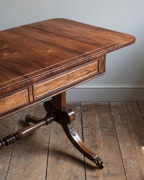 STUNNING REGENCY ROSEWOOD SOFA TABLE - ADDITIONAL PHOTO 3